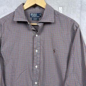 Polo Ralph Lauren VTG Stanton Classic Fit Multicolor Plaid Shirt Men’s Large 90s